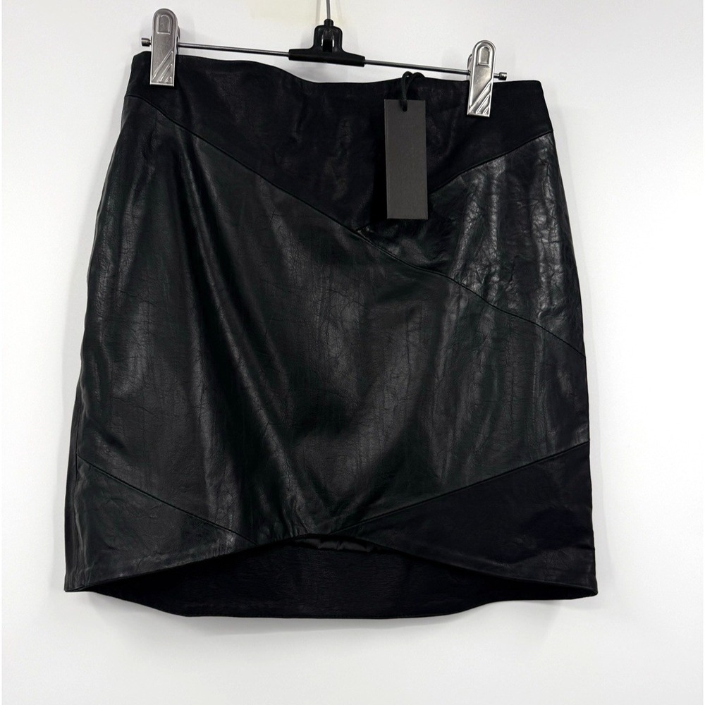 BlankNYC Skirt Womens Faux‎ Leather Mini Skater Zipper Black Dress Size 25 New